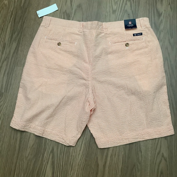 Chaps Mens Textured Plaid Shorts Size 38 Pockets Orange Flat Front - 8” Inseam - Picture 2 of 12